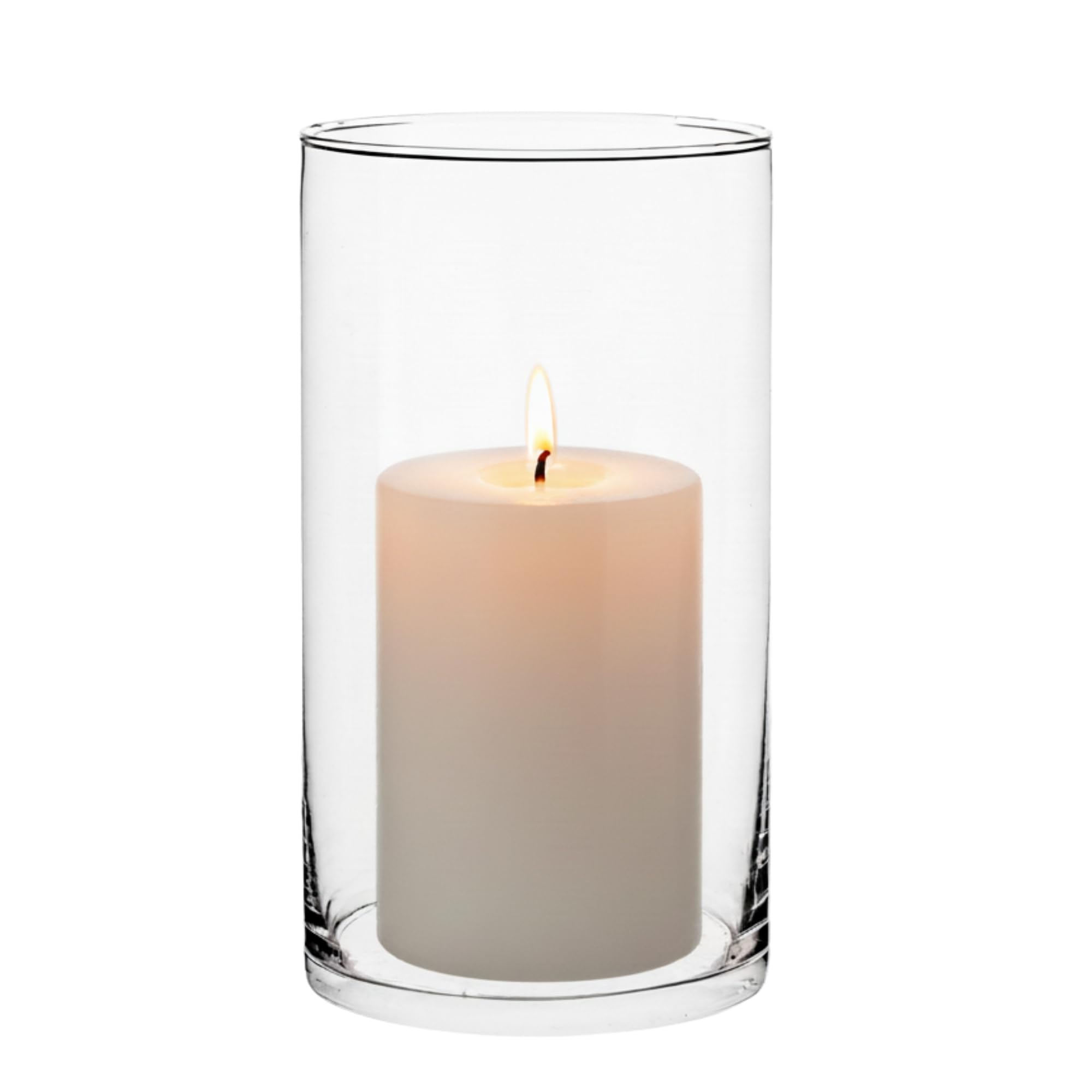 Trend For Home Floor Tall Vase H: 29 cm Glass Vases for Flowers Clear Cylinder for Pampas Large Round Tall Floor Standing, Ø 15.9 cm, 4800 ml, Magnolia