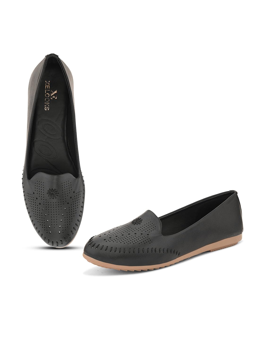 XE Looks Black Perforated Bellies – Stylish and Comfortable Everyday Footwear with a Chic Design and Breathable Upper for Girls & Womens (B0DGXMTH8R) Amazon Price History, Amazon Price Tracker