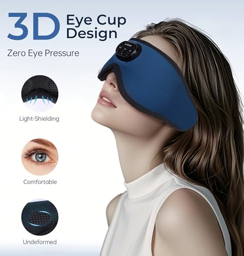 Image of LC-dolida 5.4 Bluetooth Sleep Mask with White Noise,Sleep Headphones,Bluetooth Wireless Music Eye Mask, Ideal for Travel, Night Work, Side Sleeping and Office Use for Both Men and Women(Dusty Cyan)