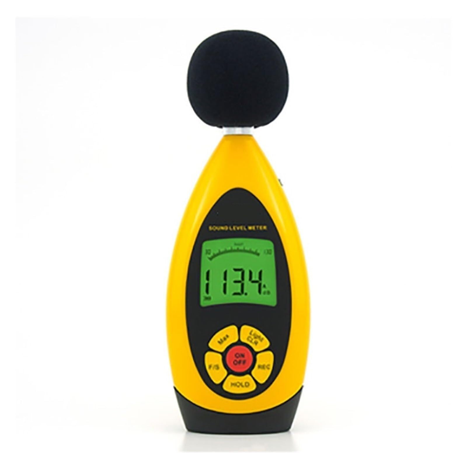 KRXSOBNV decibel meter, Handheld Digital Noise Sound Level Meter Tester with LCD Display, USB Data Connect & 30-130dB Range