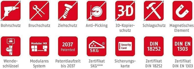 Knaufzylinder für ABUS Bravus.2500 MX Magnettechnik mit Sicherheitskarte und 3 Sicherheitsschlüssel und Notfallfunktion (K) (30/30K)