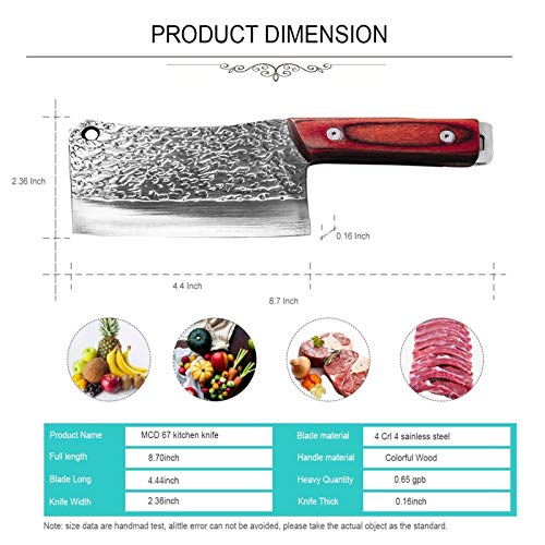 Hakmes Mini Kitchen Knife Handgemaakte Forged Sharp Cleaver Wide Blade for Outdoor Kitchen Mini Portable Small Knife… - Image 8