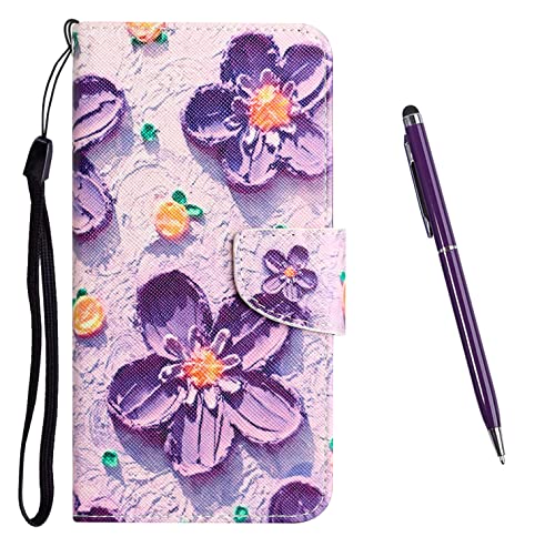 Cover per iPhone XS Max Flip Wallet Case Custodia Slot per Schede Antiurto Portafoglio Supporto Stand Case per XS Max Fiori 6.5 pollici pelle sintetica