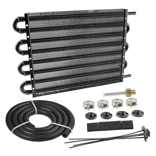 EVIL ENERGY 5/16' Transmission Oil Cooler, 8 Pass Tube and Fin Cooler Kit Universal Aluminium...