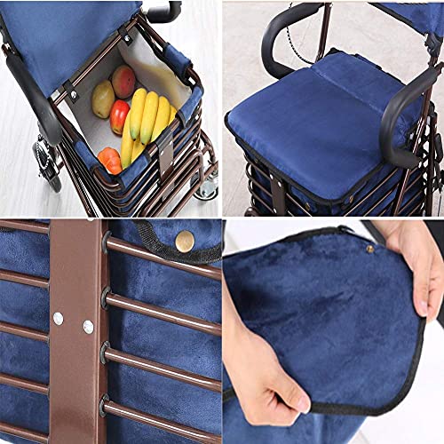SENWEI Multifunktions-Einkaufstrolley, Küchenaufbewahrung, Mehrzweckwagen mit Sitz, alter Mann, Einkaufswagen… – Bild 4