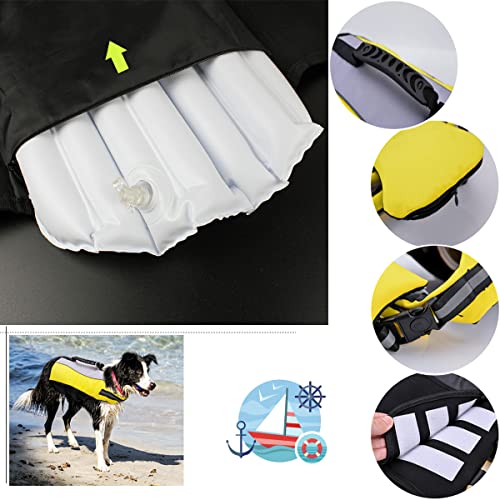 Nmlc Dog Life Jacket, Inflatable Adjustable Pet Swimming Safety Vest, Small, Medium And Large Dogs,Bust 48~54Cm #TOP3