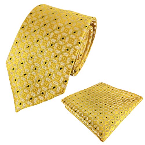 Jacquard KOOELLE Herren Vorgebundene Fliege und Einstecktuch geometrisches Design