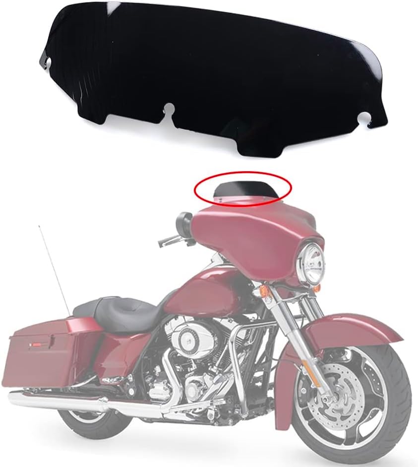 4.5" Black Motorcycle Windshield Windscreen Compatible for 96-13 Harley Davidson Touring Street Glide Electra Glide FLHT FLHTCU Ultra Classic Glide FLHX FLHTK 1996-2013