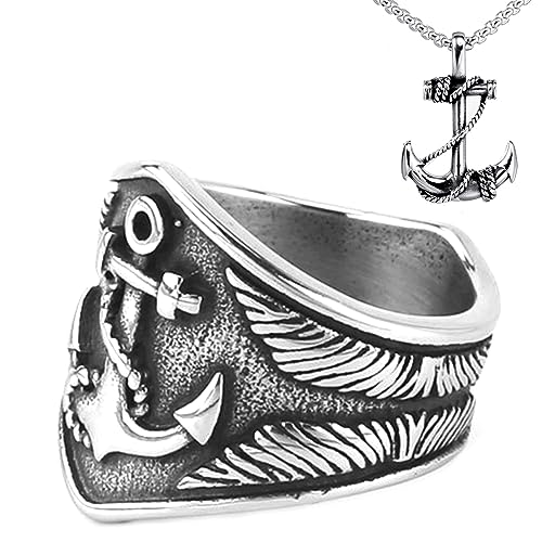 Bijoux vikings nordiques hommes : bague et collier ancre pour un style unique sans usure