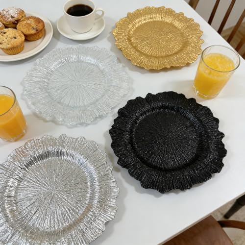 Platos Cargadores de Plástico Dorados con Diseño de Copo de Nieve, Set x100 miniatura 3