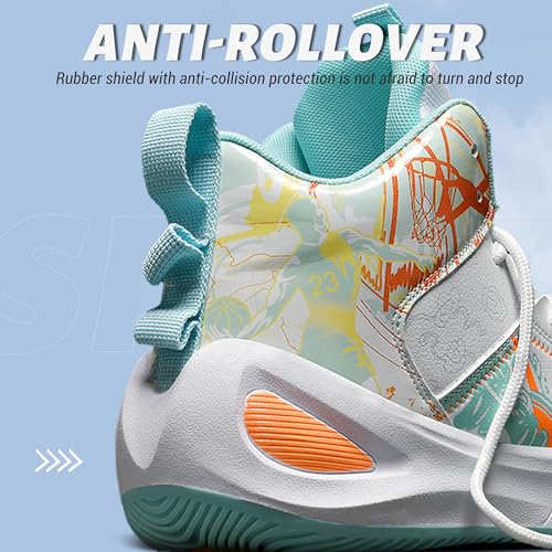 Image of Men's Basketball Shoes Fashionable Breathable Anti Slip Sports Shoes Outdoor Running Fitness Training Shoes