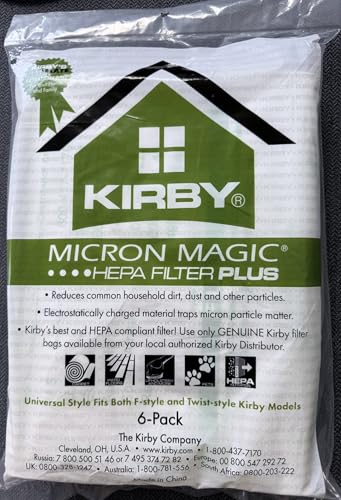 Kirby Micron Magic Micro Allergen Plus HEPA Vacuum Filter Bags Package of 2#205814A