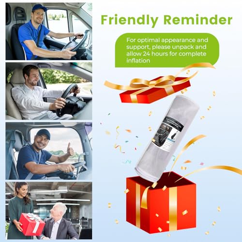 Lumbar Support Pillow for Car - Back Support for Medium to Large Vehicles - Soft Memory Foam Car Seat Cushion for Back Pain Relief - Dual Adjustable Straps Securely Fixed Car Lumbar Support -Gray