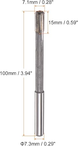 Miniatura 2 de HARFINGTON Escariador de mandril de 0.280 in H7 C1K30 punta de carburo de precisión recta, vástago redondo, fresadora