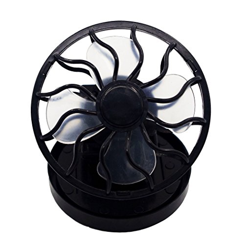 KINGGRID Portable Mini Solar Powered Clip Fan Cooling Fan Hat Cap Fan Energy Saving Travel Summer Camping (Black)
