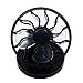 KINGGRID Portable Mini Solar Powered Clip Fan Cooling Fan Hat Cap Fan Energy Saving Travel Summer Camping (Black)