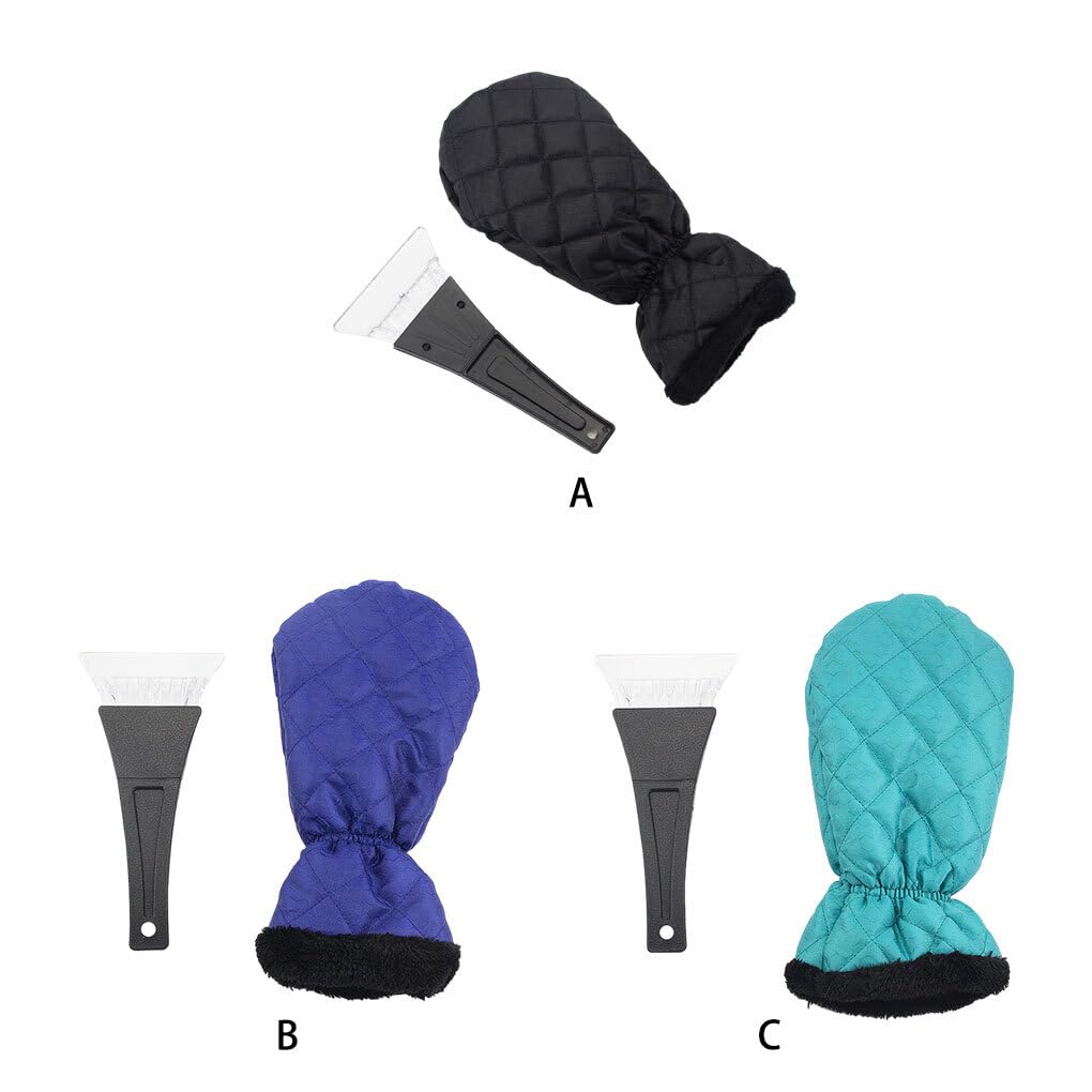 5 Satz von Eiskratzer Handschuh, einfach zu verwenden für Autos und LKWs, sicher für Windschutzscheiben, ergonomischer Auto Eiskratzer mit Handschuh und ABS, Blau
