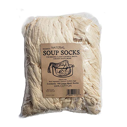 Regency Soup Socks Cotton Mesh Soup Bags for Clear Broth 24 100 Pack