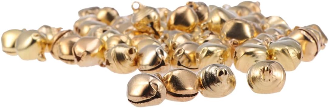 Small Christmas Bells,Christmas Hanging Bells, Bell Accessories 100pcs Bell Gold Trim Bell