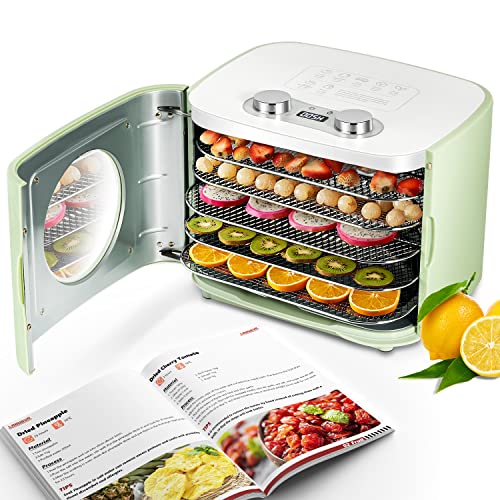 Lanueva Food Dehydrator Machine With Recipe, 5 Stainless Steel Trays Dehydrators For Jerky, Pet Treats, Yogurt, Fruit, Vegetable, Herb, Digital Food Dryer Adjustable Time Temp(0-80℃) Control, 110V #TOP30