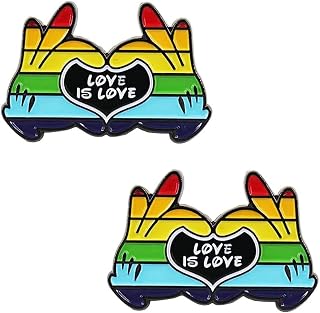 2Pcs/5Pcs Love Is Love LGBTQ Pride Enamel Pins Set Rainbow Heart Lapel Pin Parades Pride Month Decor Accessories for Clothes Bags Backpacks Hats