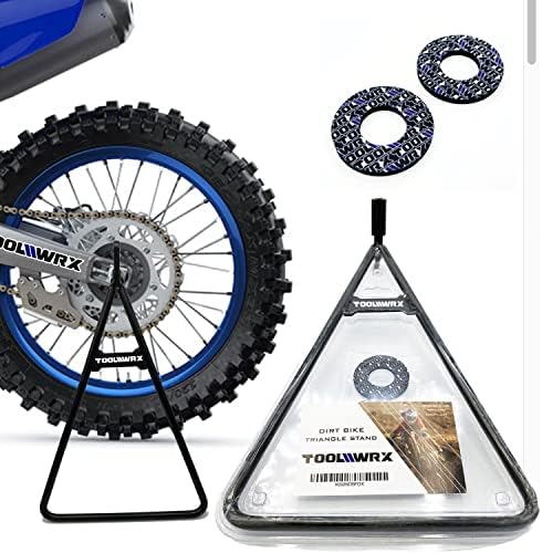 ToolWRX Motorcycle Dirt Bike Stand - Universal Triangle A Stand Design Best Quality Heavy Duty Metal Kickstand Dirtbike Reliable Motocross 125cc 250cc 450cc Accessories
