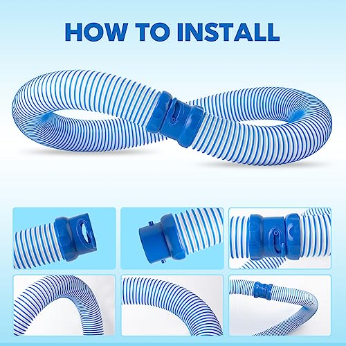 GSD 6Pack Pool Vacuum Hose for Zodiac Mx6, Mx8, X7, T3, T5 Twist Lock Swimming Pool Cleaner Replacement Hoses, 1Meter x 6pcs, Blue - Thumbnail 6
