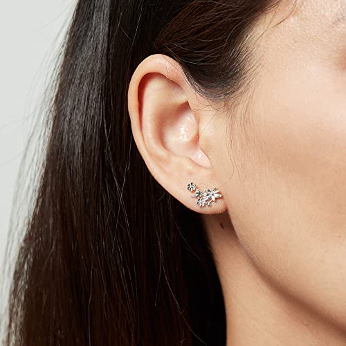 Boma Jewelry Sterling Silver Flower Bouquet Crawler Stud Earrings2