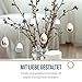 Ostereier-Anhänger, 6er Set: Kleine Osteranhänger aus Plastik, Osterdeko zum Aufhängen, Deko Ostern, Für Osterstrauch, Mit Osterhasen, Schwarz, Weiß & Gold, Modern, Indoor Osterschmuck hängend, 6 cm