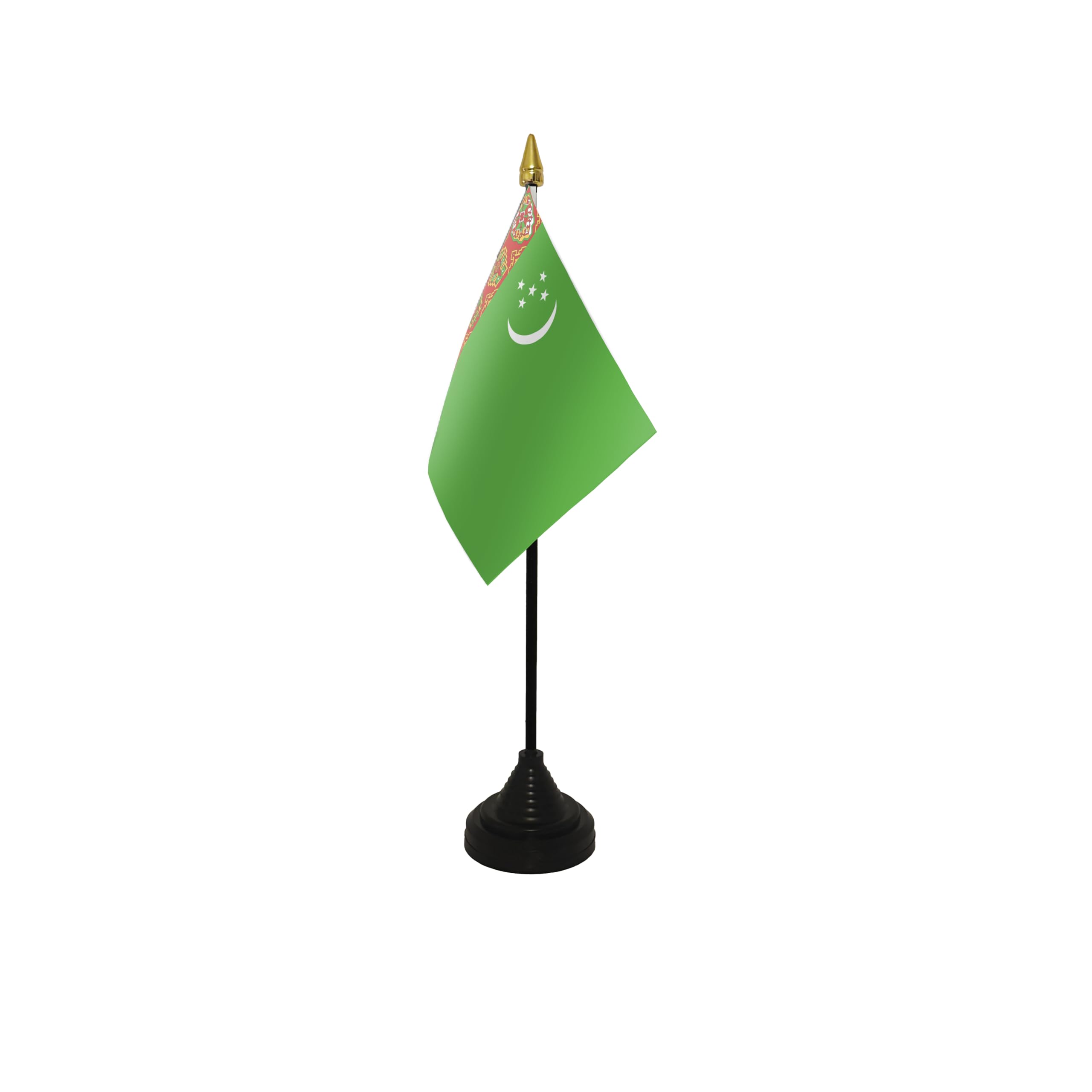 Flagtex Turkmenistan Small Table Flag With Black Base