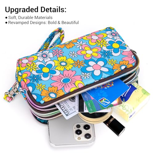 Image of BIAOTIE Large Capacity Wristlet Wallet - Women Printed Nylon Waterproof Handbag Clutch Purse