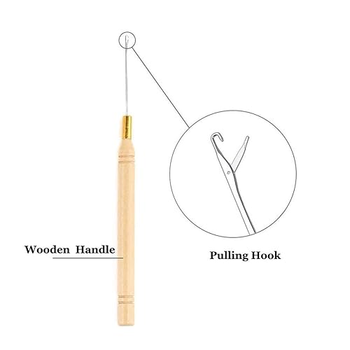 Miniatura 5 de Orgrimmar Kit de herramientas de extensión de cabello extensiones de cabello gancho de tirón 500 piezas de micro anillos de silicona kit de