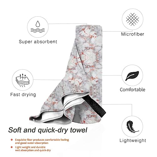 Séchage rapide sans sable serviette marbre blanc voyage camping - 4