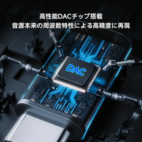 CVJ 4.4mm イヤホンジャック 変換 タイプc イヤホン 変換 内蔵DAC 384kHz/32Bit 高出力 USB C イヤホンジャック変換