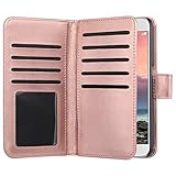 S6 Case, Galaxy S6 Case, S6 Wallet Case, ULAK Fashion PU Leather Case Magnet Wallet [Folio] [9 Card Multi-Slots] [Flip Cover] [For Women] for Samsung Galaxy S6 (Rose Gold)