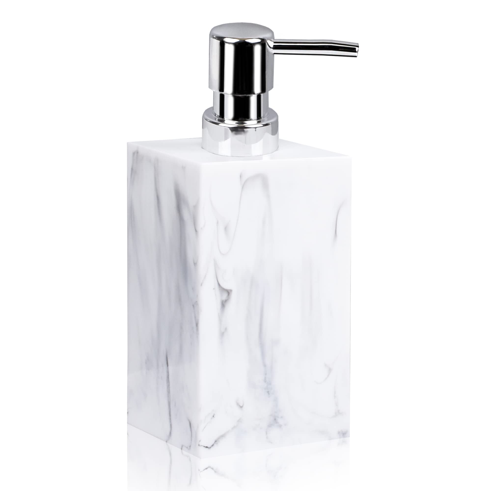 Hand Soap Dispenser, 14 oz Countertop Hand Lotion Pump Bottles, Lotion Container, Refillable Liquid Hand Soap Jar, Resin Shower Dispensers for Bathroom, Kitchen (White)