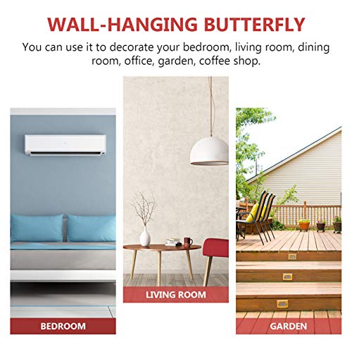 TOPBATHY Metal Parede Arte Borboleta Vivid Insect Inspirado Parede Escultura Estátua Pingente Orname