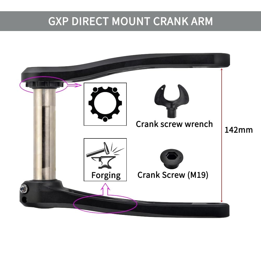 Guarnitura per Mountain Bike da 170/175 mm con Bracci Cavi integrati e Movimento Centrale BSA, Compatibile con 9, 10, 11 e 12 velocità, in Lega di Alluminio Ultraleggera.