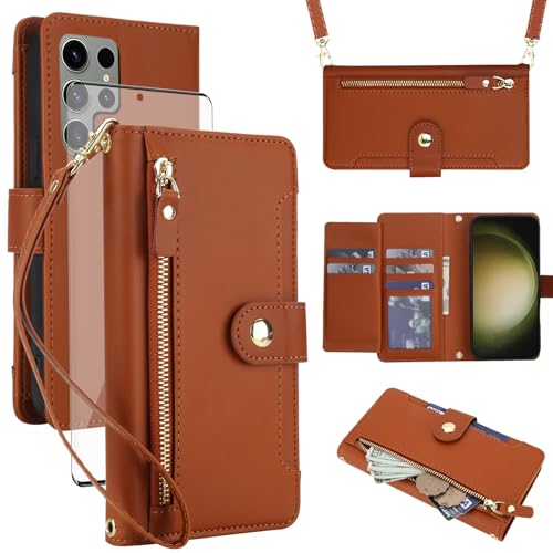 Sacoche téléphone Samsung S23 Ultra pour femme avec bandoulière et porte-monnaie