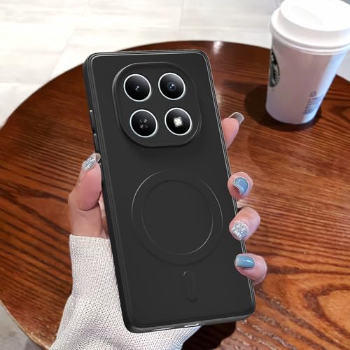 Image of Pikkme Back Cover for Redmi Note 15 5G Soft Matte Silicone Mag-Safe Design (Mag-Safe Not Support) Camera Protection | Slim Fit Bumper Cover (Black)