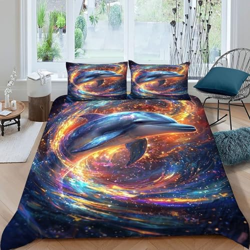 Linge de lit dauphin 3 pièces de qualité supérieure en 260x220cm