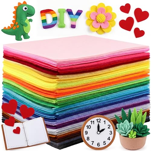 Image of Moukeren 240 Pcs 16 x 18 Inch Felt Sheets, Rainbow