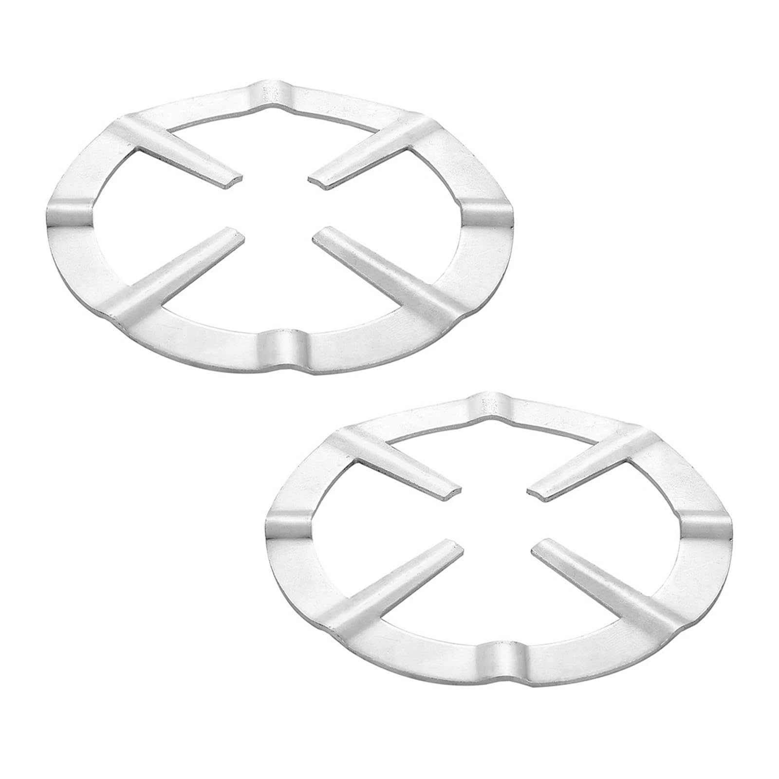 2Pcs Ring Reducer Iron Gas Stove Silver Coffee Maker Shelf Support Gas Cooker Plate Stand Ring Reducer Trivet Aluminum Gas for Gas Hobs Coffee Pot