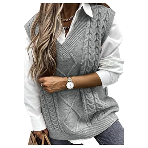 Vancavoo Women's V-Neck Sleeveless Sweater Vest Cover