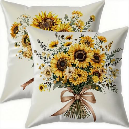 Housse de coussin 80x80cm imperméable en velours jaune pour salon - 2