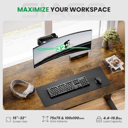 Image of SIAGO 63 x 24 Inch Electric Standing Desk with Single Monitor Stand