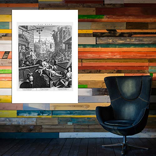 Affiche Gin Lane William Hogarth encadrée Spiffing Prints - Finition Premium