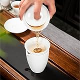 Gaiwan filiżanka do herbaty chiński zestaw do herbaty Gongfu wysoka biała porcelanowa filiżanka do herbaty ceramiczne pudełko prezentowe (kubek Jiangjun)