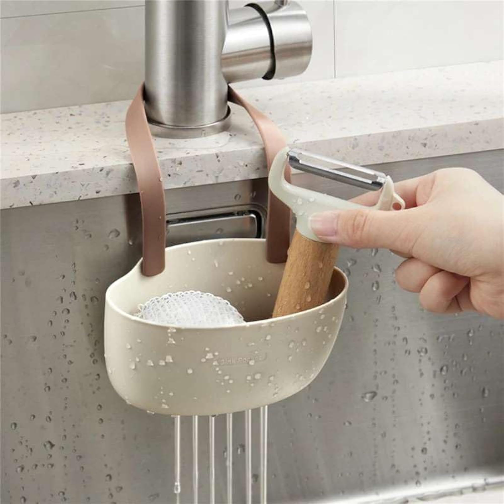 Adjustable Kitchen Sink Hanging Drain Basket Organizer