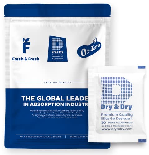 Image of Dry & Dry 10 Gram [200 Packets] Silica Gel Packets Silica Gel Desiccants, Silica Gel Packs - Rechargeable Moisture Absorbers for Food Storage, Electronics, 3D Filament & Safes